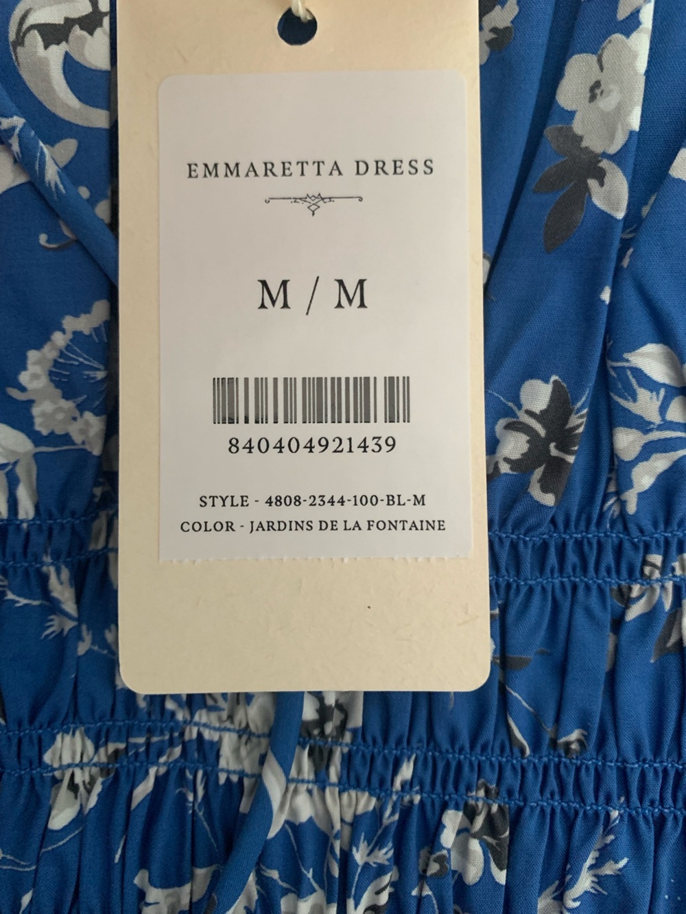 NWT Doen Emmaretta Cotton Poplin Smocked Midi Maxi Dress Jardins De La Fontaine - Picture 9 of 13